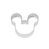  A red cookie cutter shaped like Mickey Mouse, perfect for creating playful cookies for parties or special occasions.