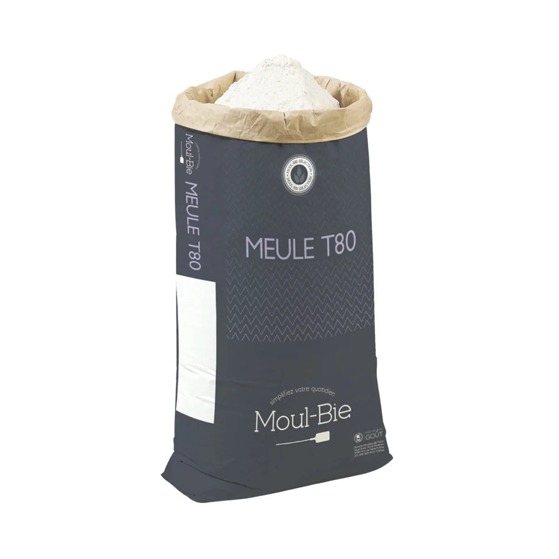 Bag of Moul-Bie MEULE T80 with a white label on a white background