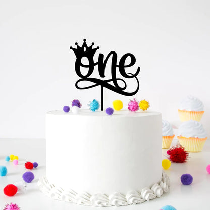 One Crown Acrylic Cake Topper