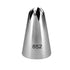 A stainless steel piping nozzle with a tapered, conical shape and an open tip featuring four prongs. The side of the nozzle is marked with the number "852."