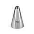 An image of a metal piping nozzle with a conical shape, labeled with the number "78." The nozzle has a pointed end with a star-shaped opening at the top, designed for decorating cakes and pastries. The surface is shiny and reflective.