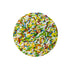 Colorful sprinkles on a white background