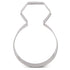 A stainless steel ring cookie cutter in the shape of a ring, featuring a polygonal top and a smooth circular bottom. The cutter is shiny and reflects light, positioned against a plain white background.