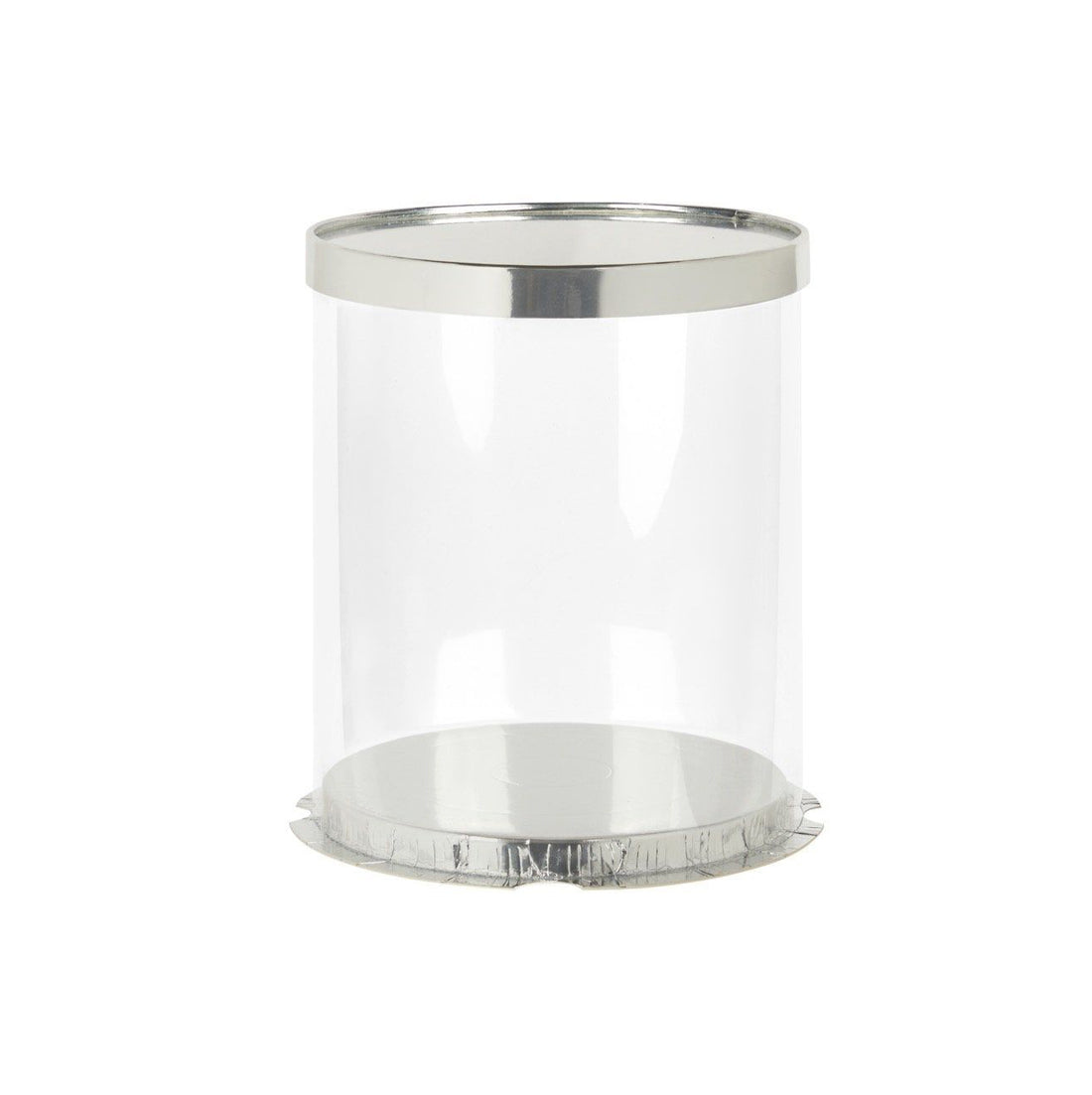 Premium Silver Round Clear Tall Cake Box 26 x H25 cm (10 x H9.8 Inch)