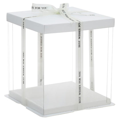 Square PVC Tall Cake Box 10 x H9.2 Inch