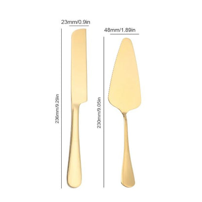 Stainless Steel Gold Cake Cutter Set