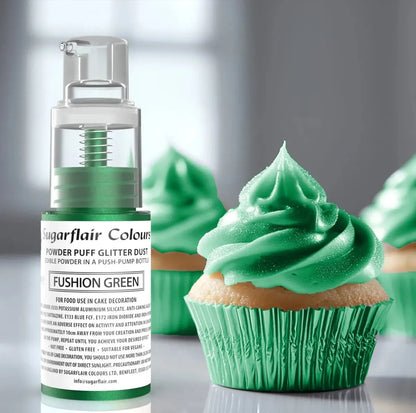 Delicious cupcakes adorned with green frosting next to a bottle of frosting for extra embellishment.