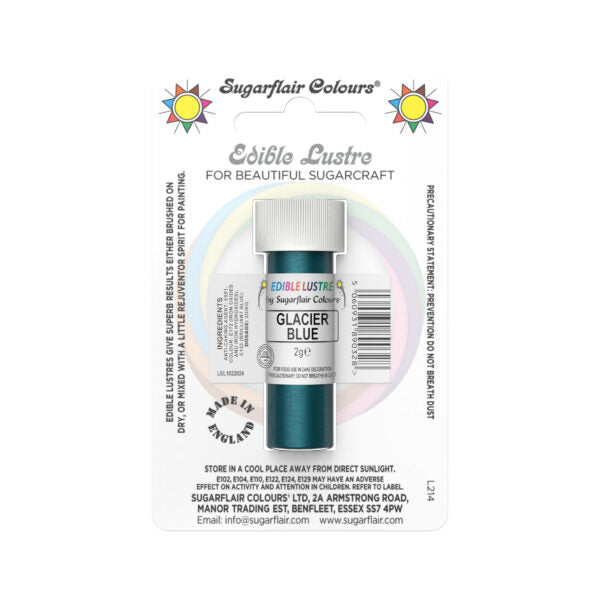 Sugarflair Edible Lustre Glitter 2g - Glacier Blue