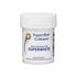 The image shows a round white container of Sugarflair Superwhite icing whitener, weighing 20 grams. The container has a screw-top lid and features a colorful label with the brand name "Sugarflair Colours," along with the product name "Superwhite." The label also indicates that it is "newly reformulated." A sun symbol is present on the label, and details about the manufacturer are listed on the side. The overall design conveys a clean and baking-focused aesthetic.