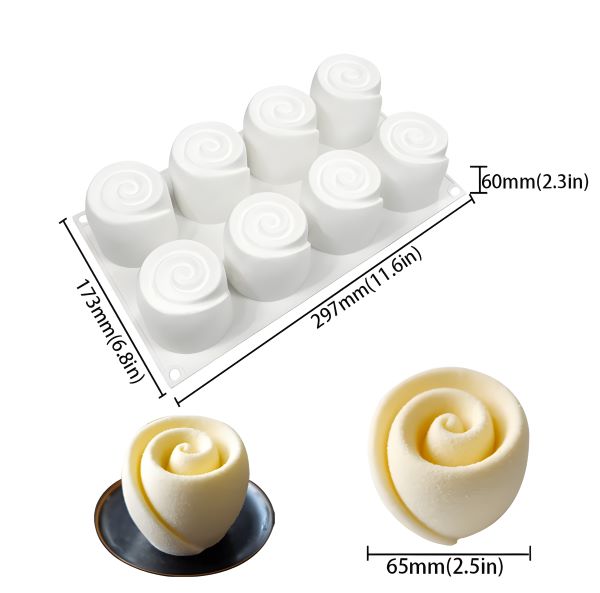 Rose Swirl Silicone Mould