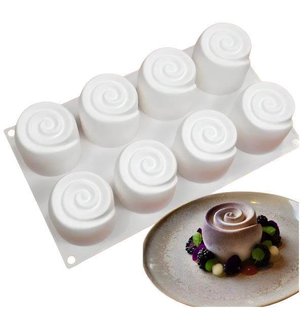 Rose Swirl Silicone Mould