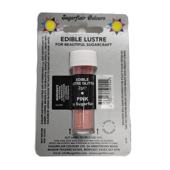 Sugarflair Edible Lustre Glitter 2g - Pink