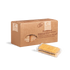 A large brown box of Vicenzovo ladyfingers is displayed on a black background. The box has a clear window showing packed biscuits and an additional clear plastic package of ladyfingers is placed beside it.