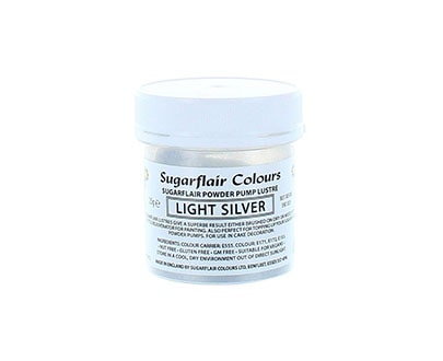 Sugarflair Edible Glitter Dust Powder 25g – Light Silver-min