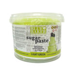 Blue Baker Ingredients light green sugar paste in a 1kg tub, perfect for cake decorating and fondant work, available at Cake Craft UAE.